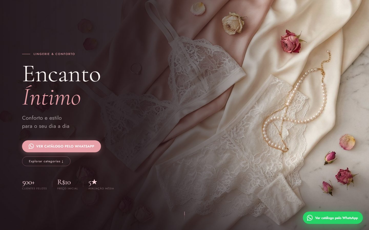 Site criado pela Presença Certa · Moda íntima