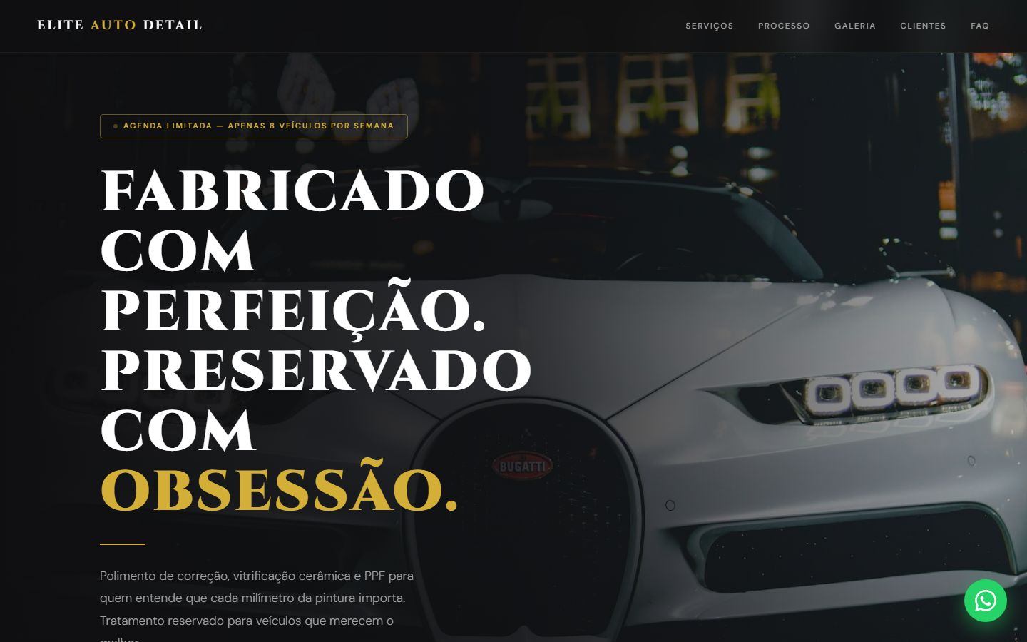 Site criado pela Presença Certa · Estética automotiva