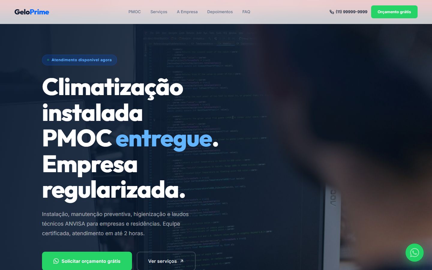 Site criado pela Presença Certa · Climatização