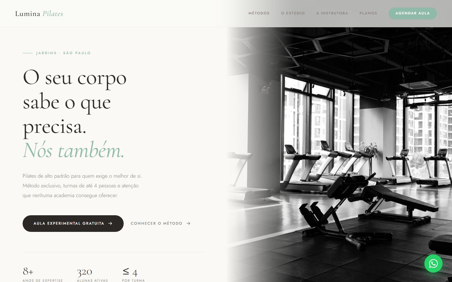 Site criado pela Presença Certa · Pilates