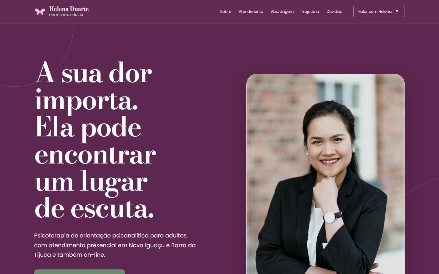 Site criado pela Presença Certa · Psicologia